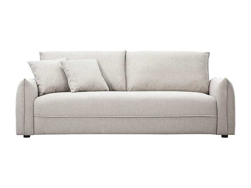 Canapé 3 places en tissu effet velours texturé beige PIO