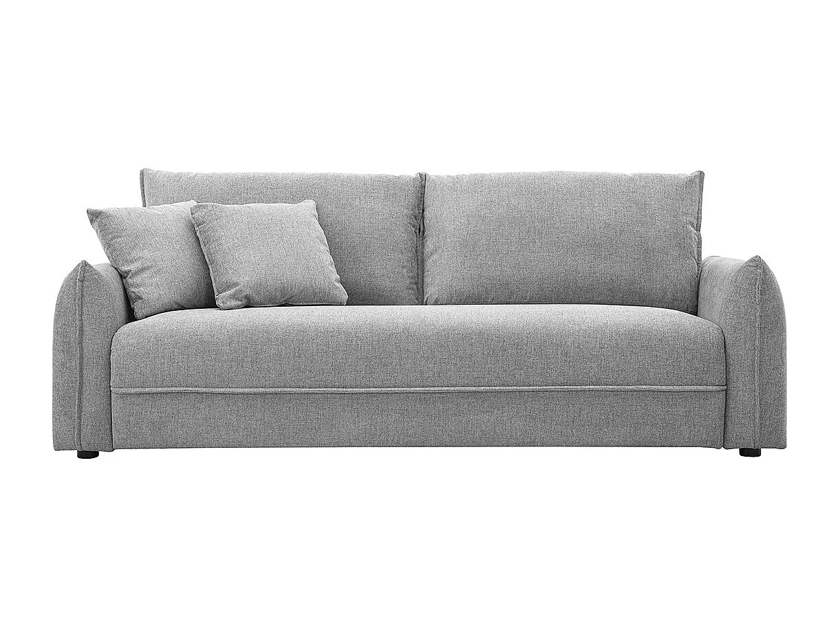 Canapé 3 places en tissu effet velours texturé gris PIO