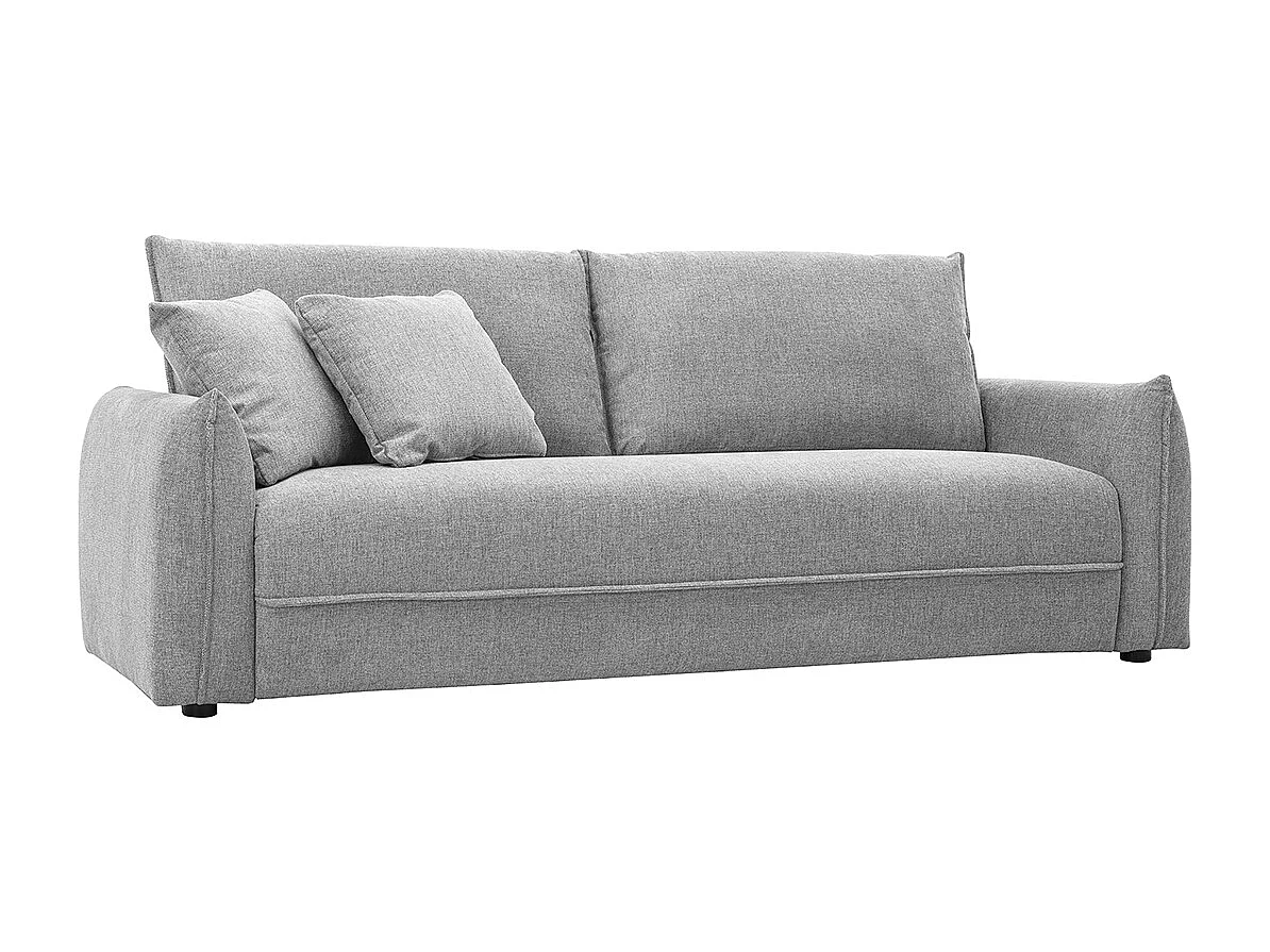 Canapé 3 places en tissu effet velours texturé gris PIO