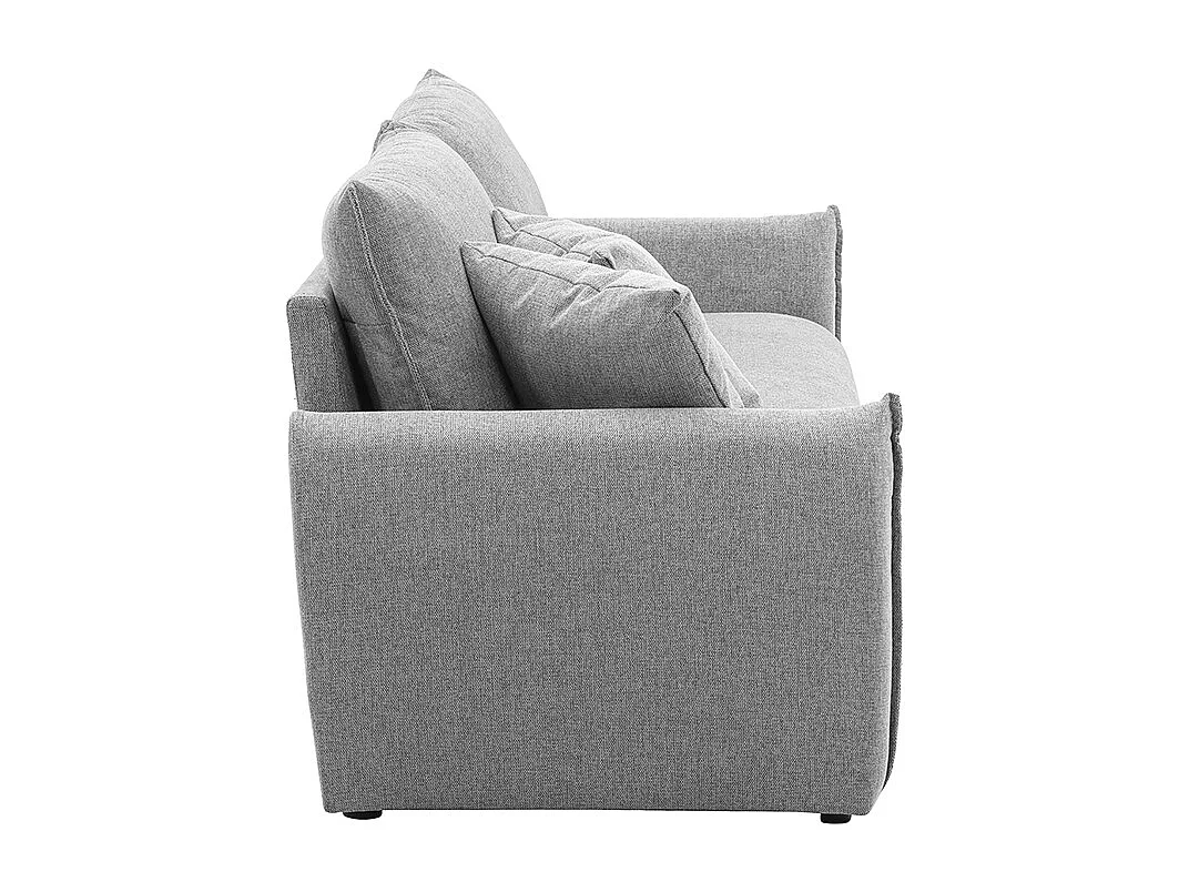 Canapé 3 places en tissu effet velours texturé gris PIO