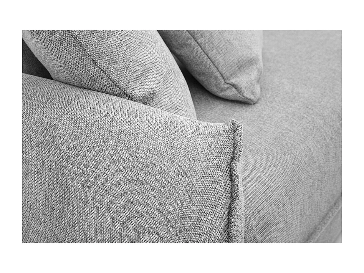 Canapé 3 places en tissu effet velours texturé gris PIO