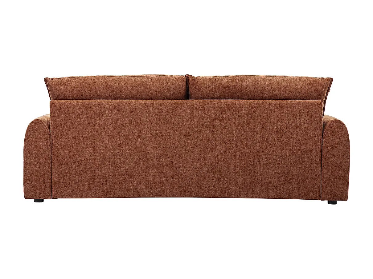 Canapé 3 places en tissu effet velours texturé terre brûlée PIO