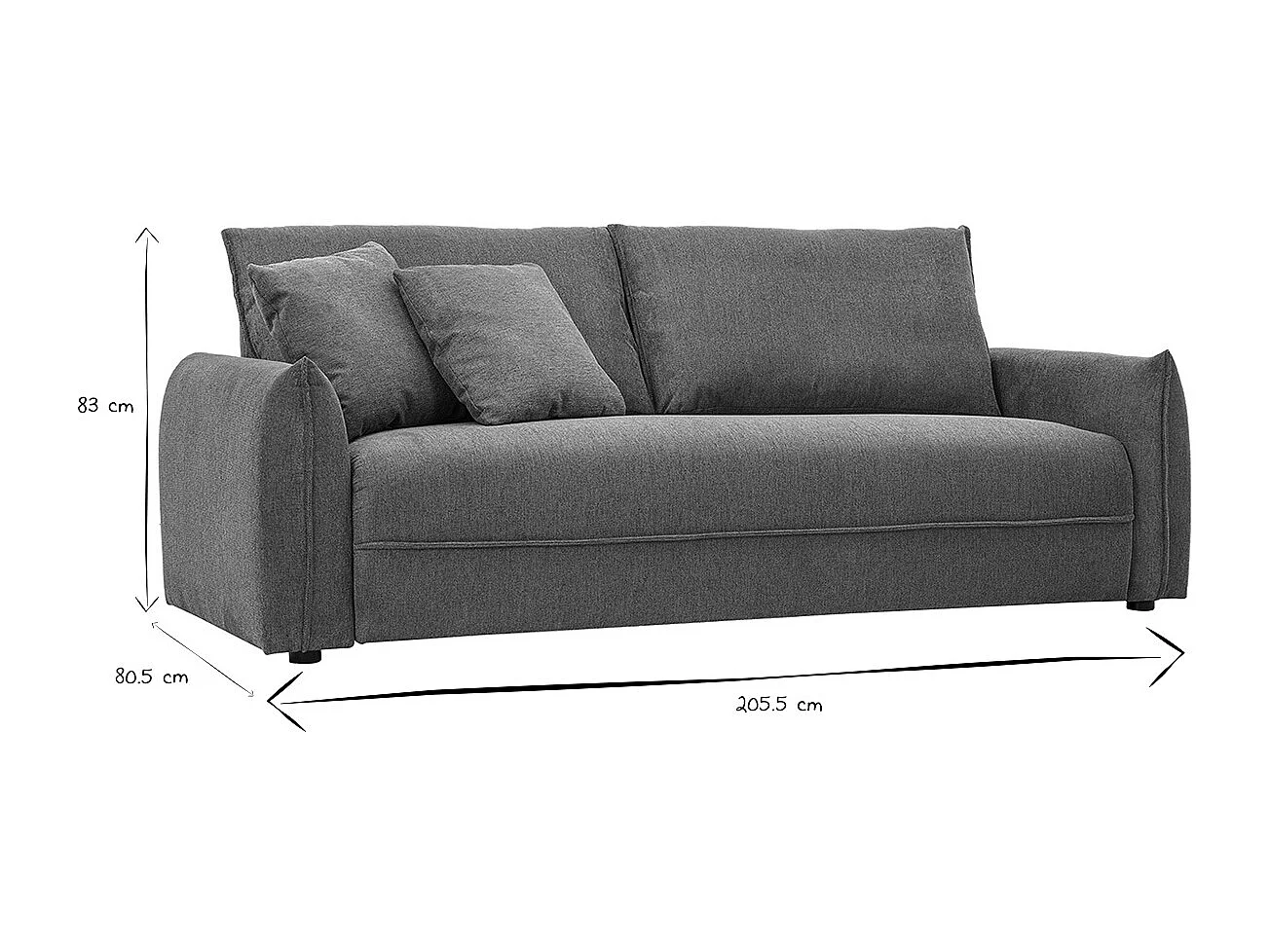 Canapé 3 places en tissu effet velours texturé terre brûlée PIO