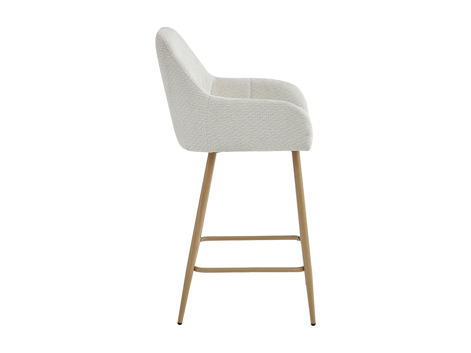 LEA-Sedia da bar in tessuto Ikon Beige e metallo legno(x2)