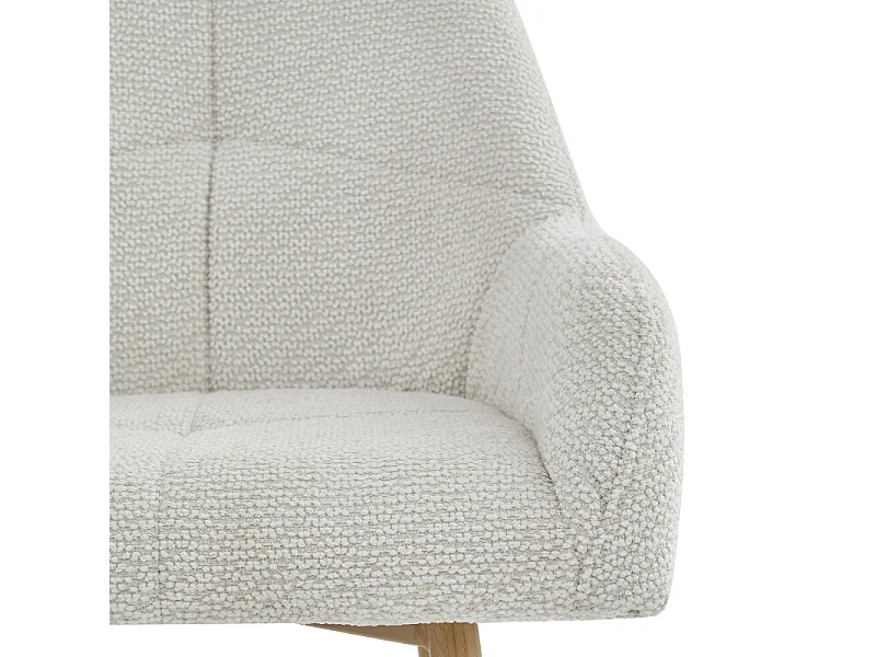 LEA-Silla de bar de tela Ikon Beige y metal madera (x2)