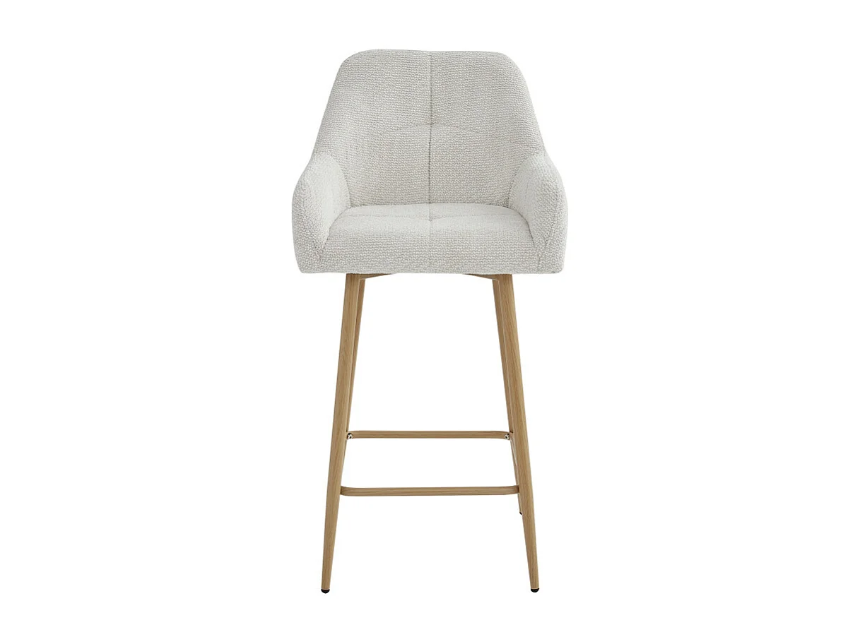 LEA-Silla de bar de tela Ikon Beige y metal madera (x2)