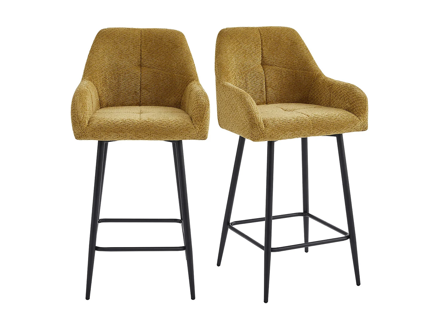 LEA-Fauteuil de bar en tissu Ikon Ocre (x2)