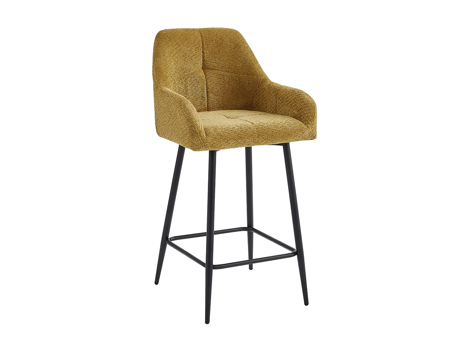LEA-Fauteuil de bar en tissu Ikon Ocre (x2)