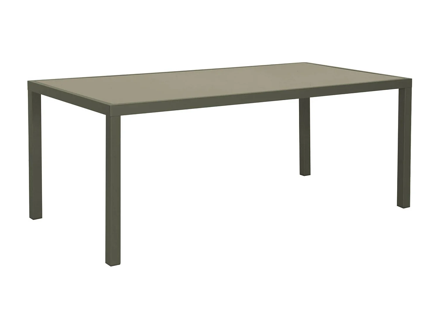 Table de jardin aluminium + 8 assises - Capua 180cm - kaki - 8 places - 1 grande table rectangulaire. 8 fauteuils empilables