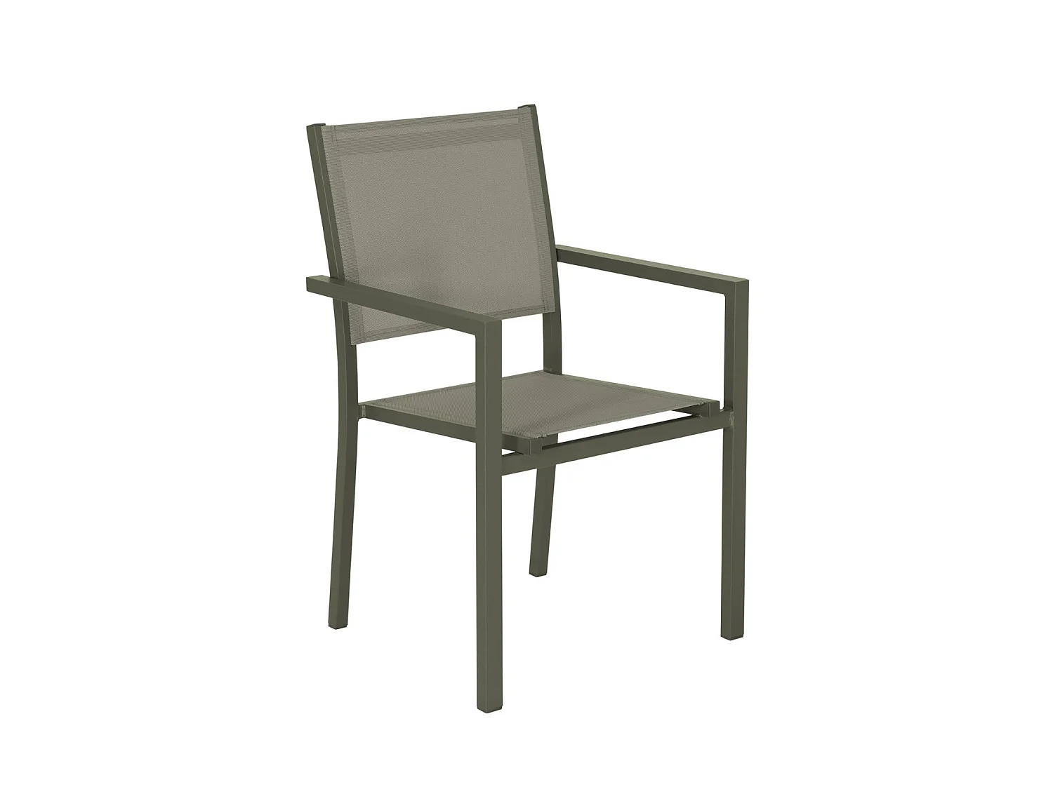 Table de jardin aluminium + 8 assises - Capua 180cm - kaki - 8 places - 1 grande table rectangulaire. 8 fauteuils empilables