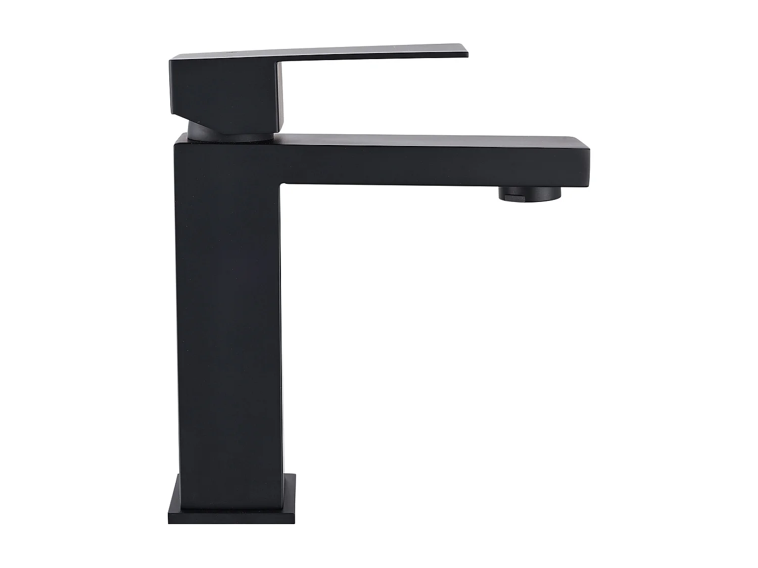 Conjunto de 2 torneiras misturadoras mecânicas quadradas em inox - Preto mate - A 17,8 cm - CANILAS