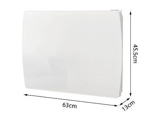 Radiateur électrique fixe a inertie seche céramique 1000W OCEANIC Rubis - Façade verre - Blanc - NF