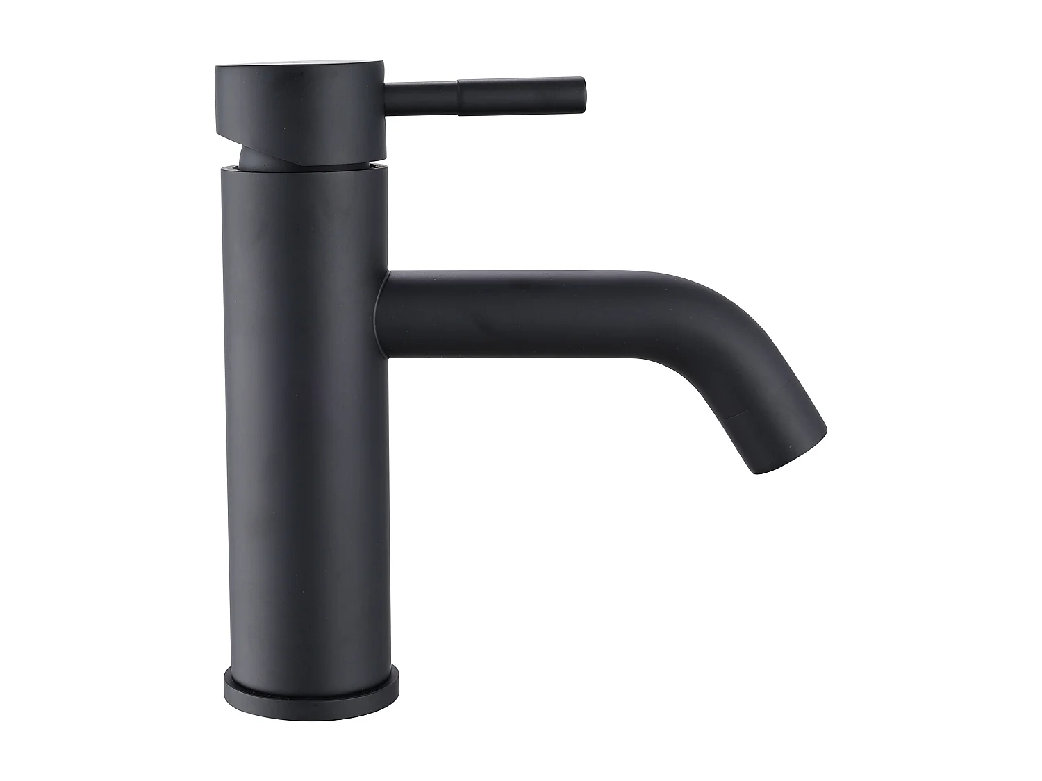 Conjunto de 2 torneiras misturadoras mecânicas arredondadas em inox - Preto mate - A 17,3 cm - SALAVAN