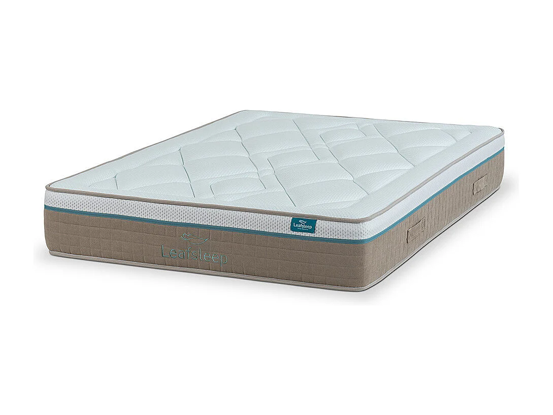 Leafsleep Matelas Nature Prime Viscogel, gel viscoélastique thermorégulateur avec tissu Tencel et soutien renforcé pour personnes XL.