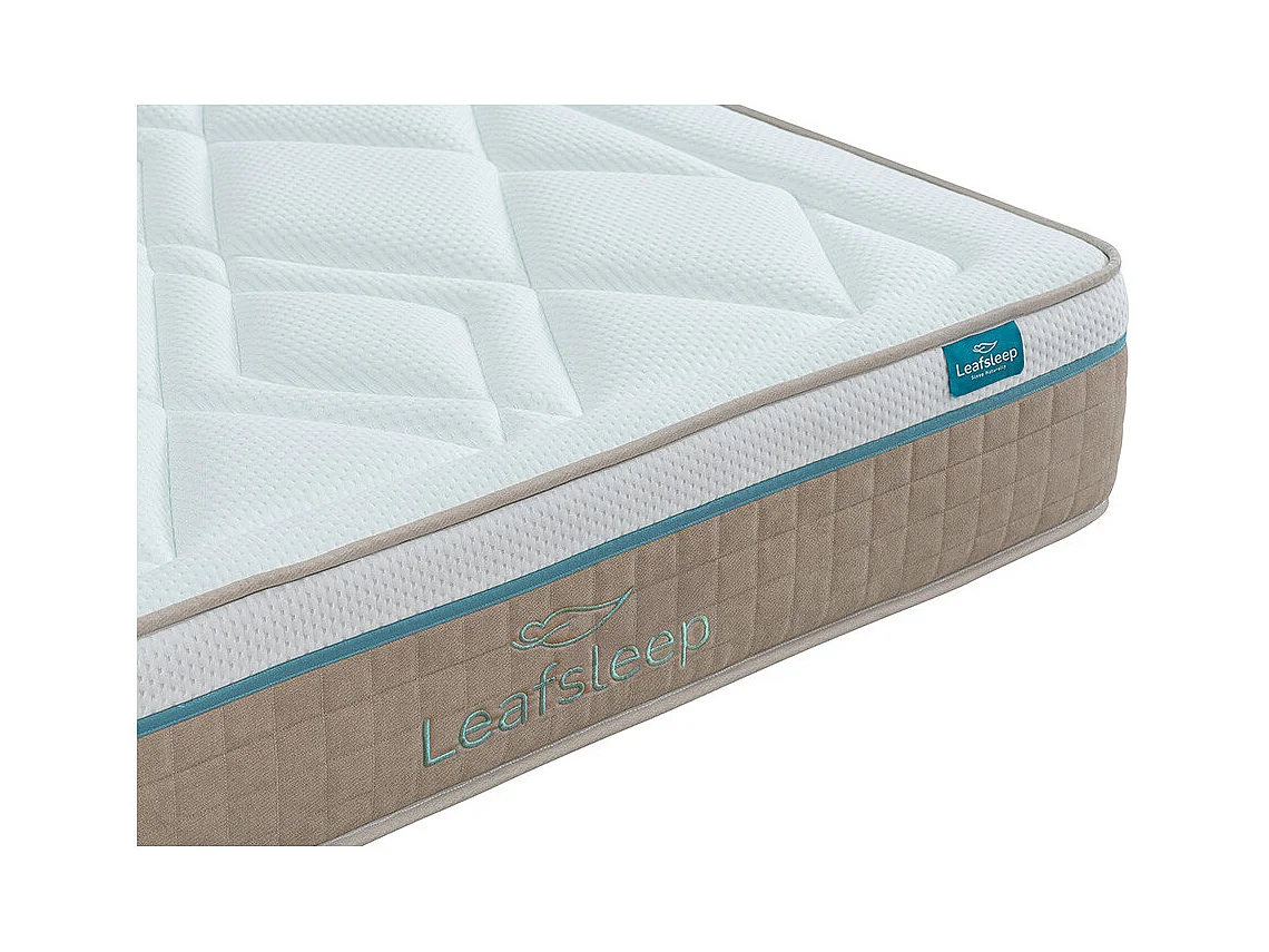 Leafsleep Matelas Nature Prime Viscogel, gel viscoélastique thermorégulateur avec tissu Tencel et soutien renforcé pour personnes XL.