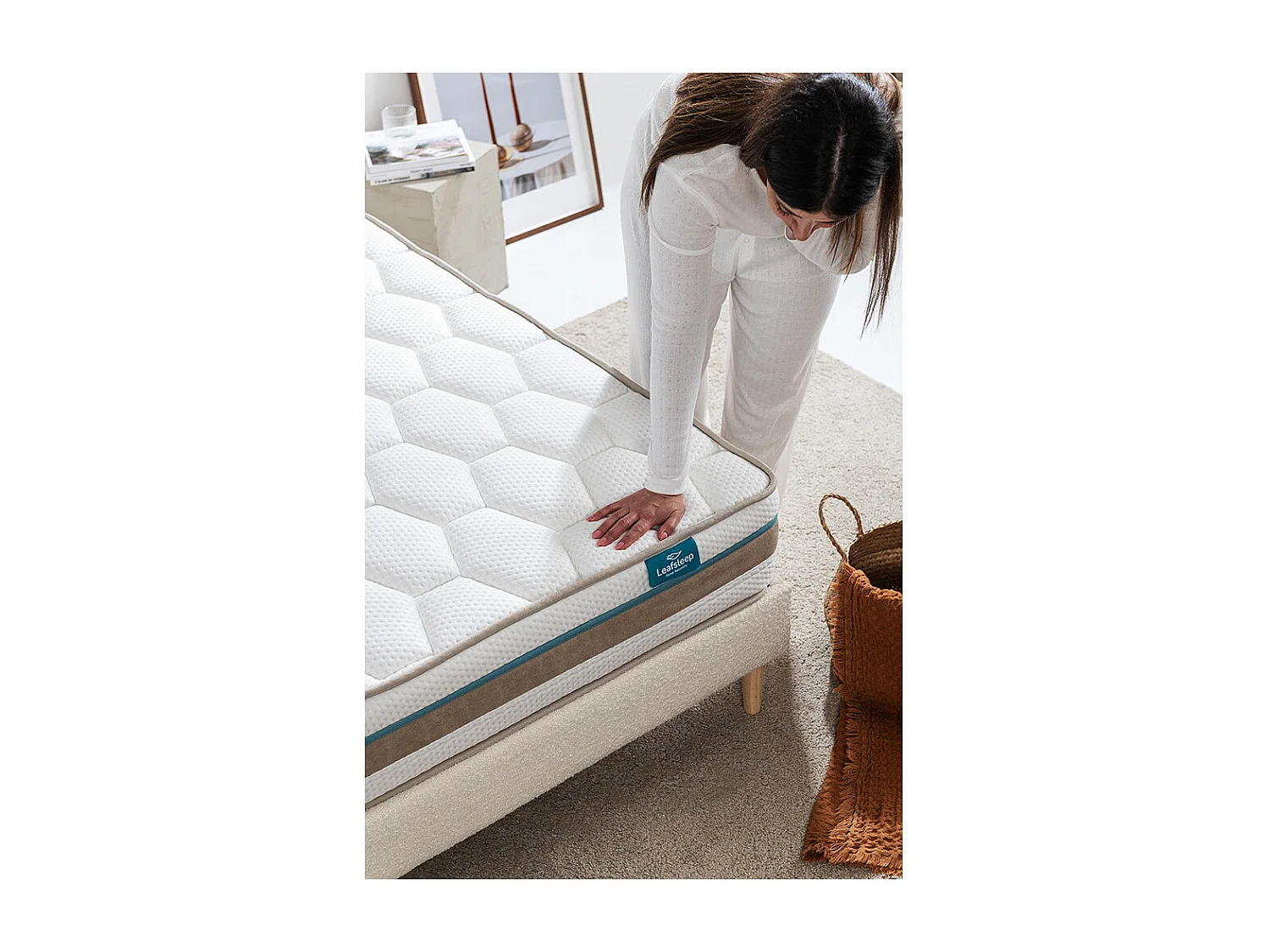 Colchón Leafsleep Nature Cloud Visco, espuma viscoelástica, soporte ortopédico y funda Tencel.