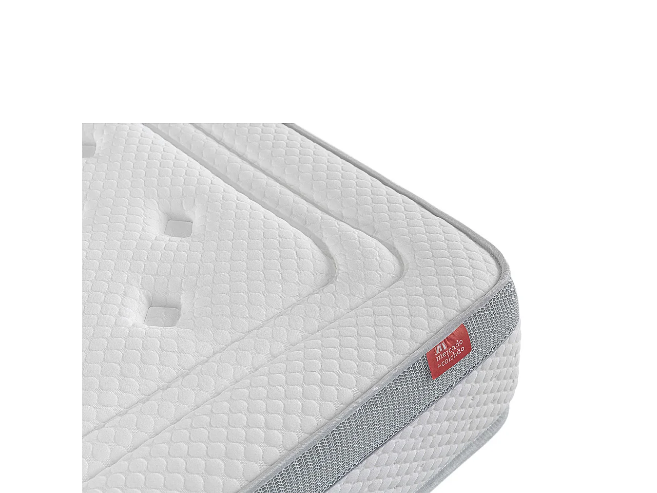 Mercado do Colchão - Matelas Noble Deluxe : ressorts ensachés, mousse viscoélastique et mousse profilée, hauteur +/-30 cm.