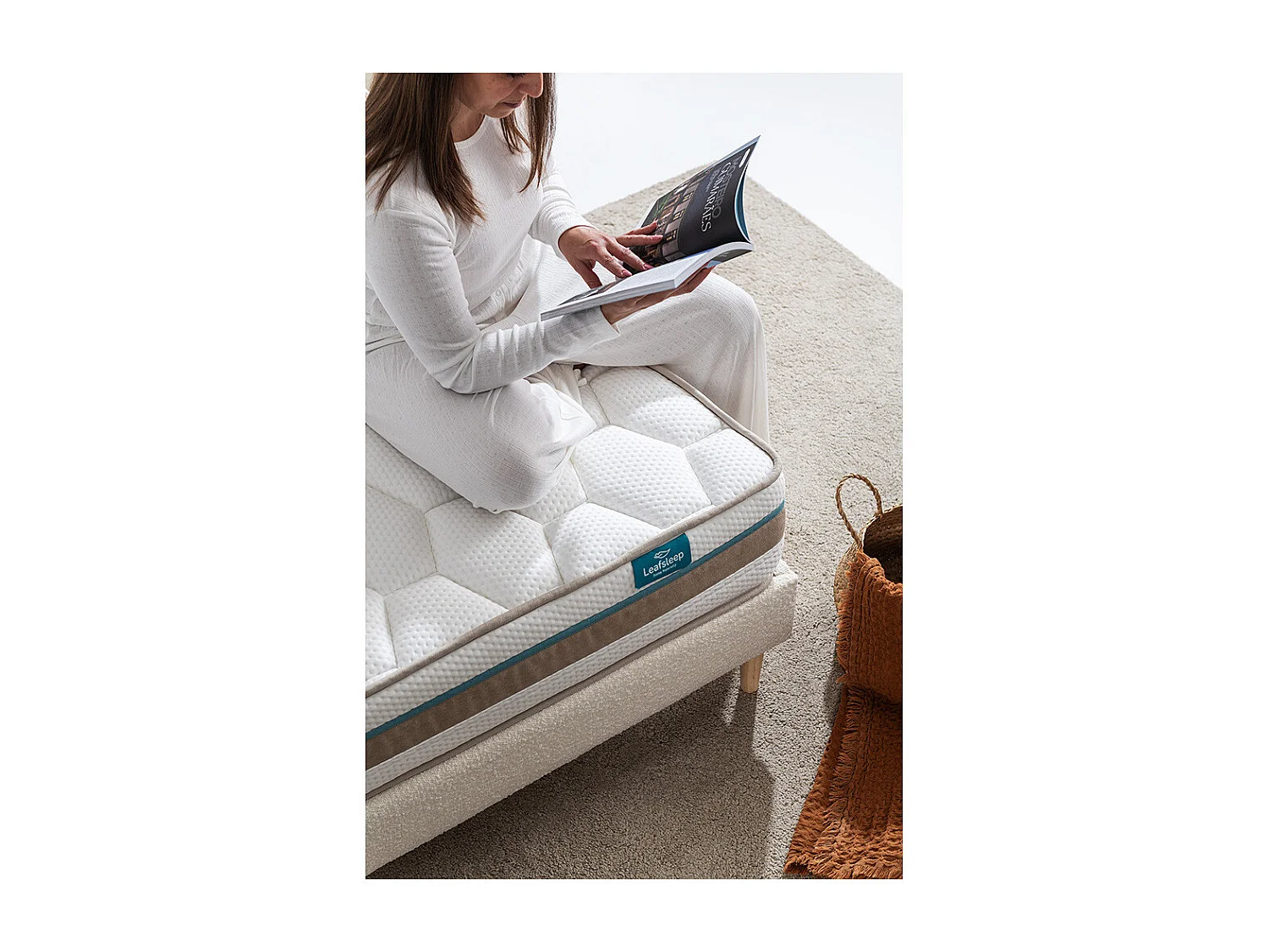 Colchón Leafsleep Nature Cloud Visco, espuma viscoelástica, soporte ortopédico y funda Tencel.