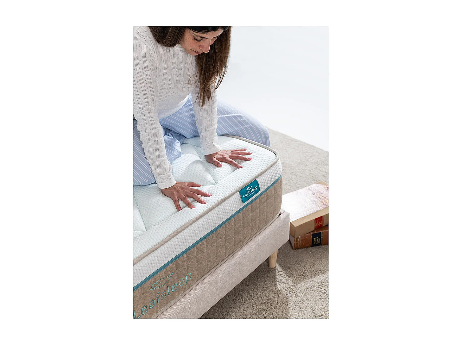 Colchón Leafsleep Nature Prime Viscogel — gel viscoelástico, tejido Tencel y termorregulación para personas talla XL.