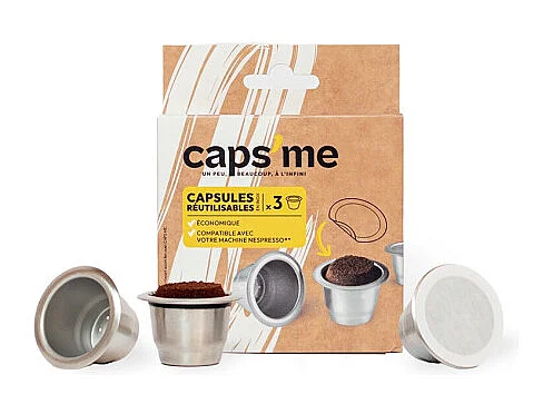 Capsule café Caps Me 3 capsules de cafe reutilisables CAPS ME compatibles Nespresso