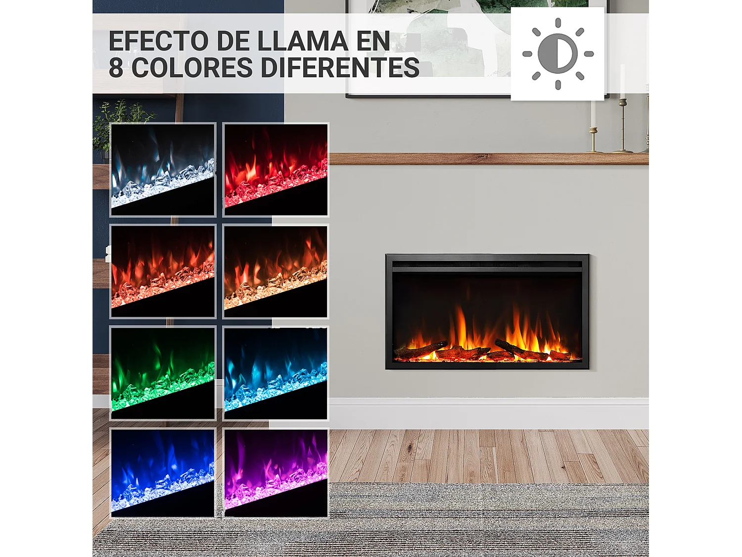 Cheminée électrique BALDERIA Atalanta 33 - Cheminée encastrable - Noir