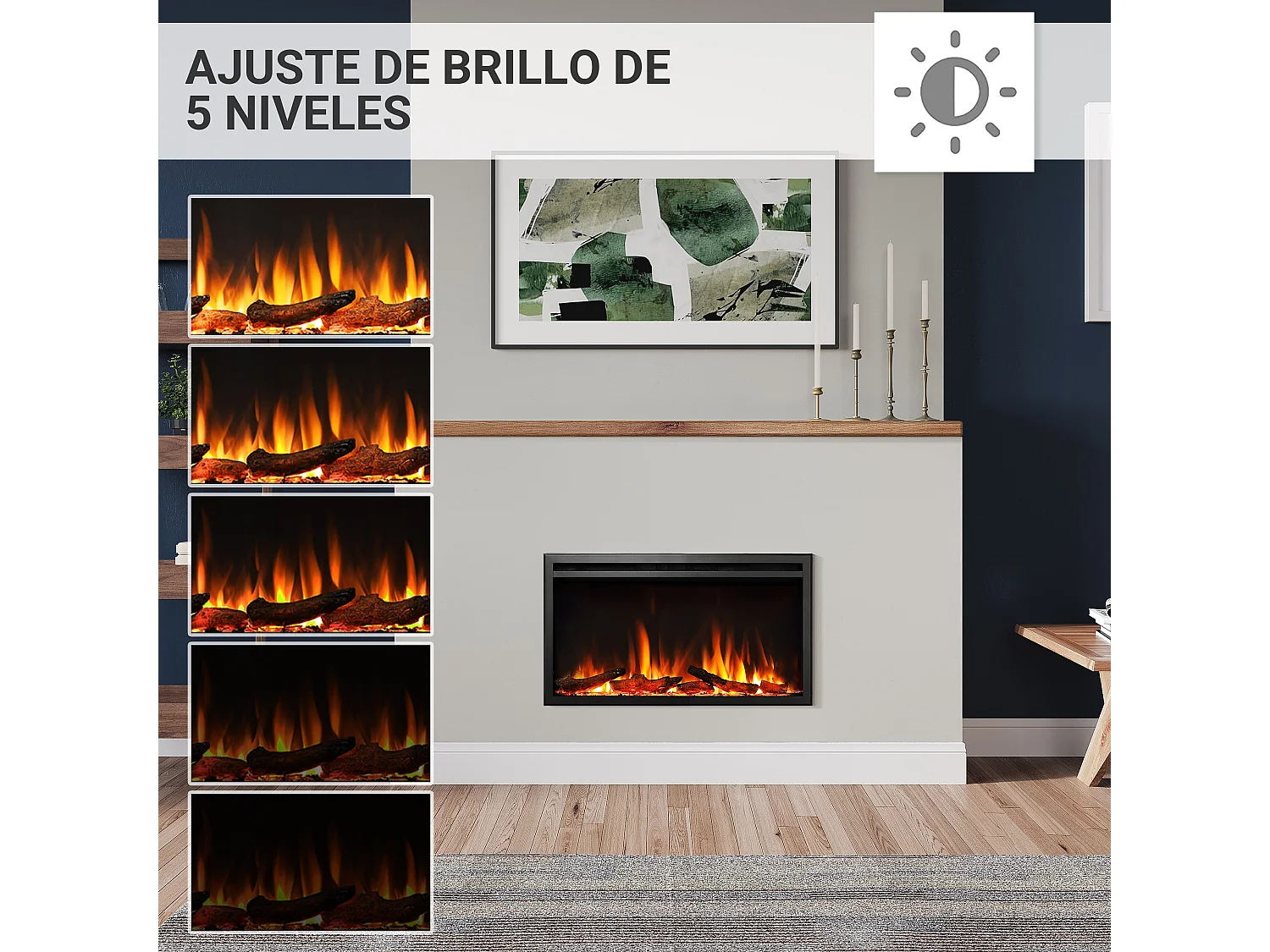 Cheminée électrique BALDERIA Atalanta 33 - Cheminée encastrable - Noir