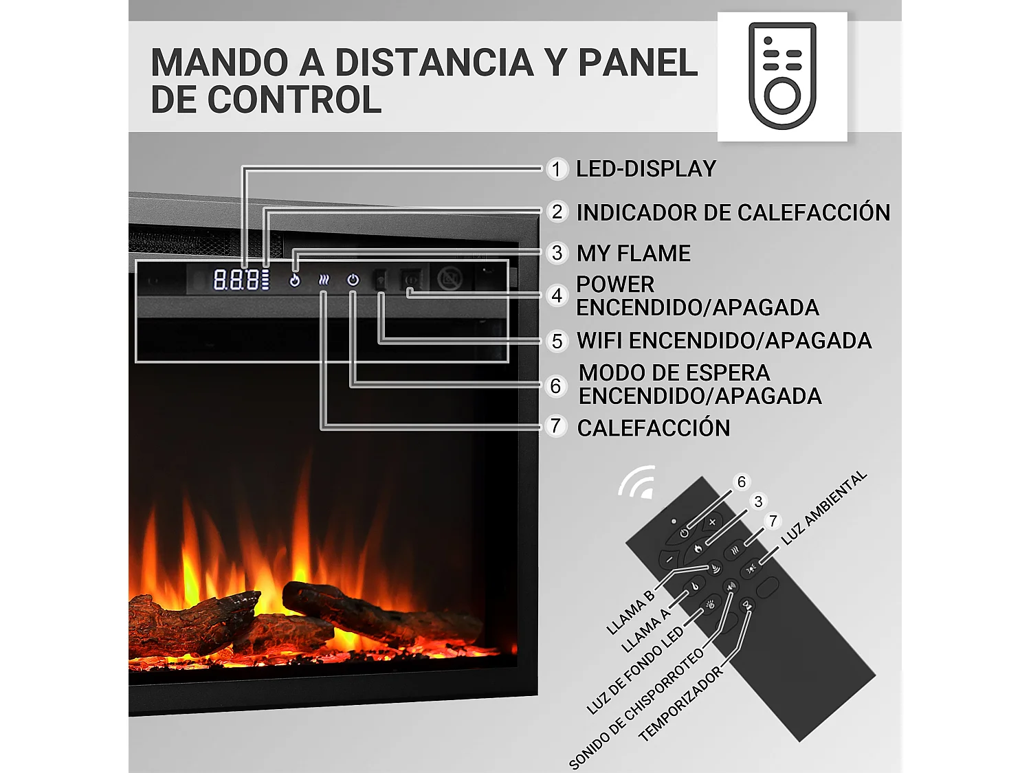 Cheminée électrique BALDERIA Atalanta 33 - Cheminée encastrable - Noir