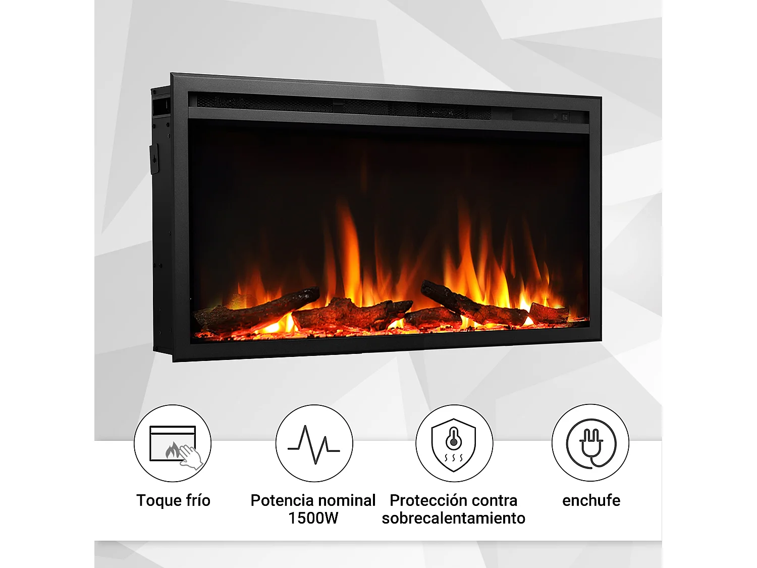 Cheminée électrique BALDERIA Atalanta 33 - Cheminée encastrable - Noir