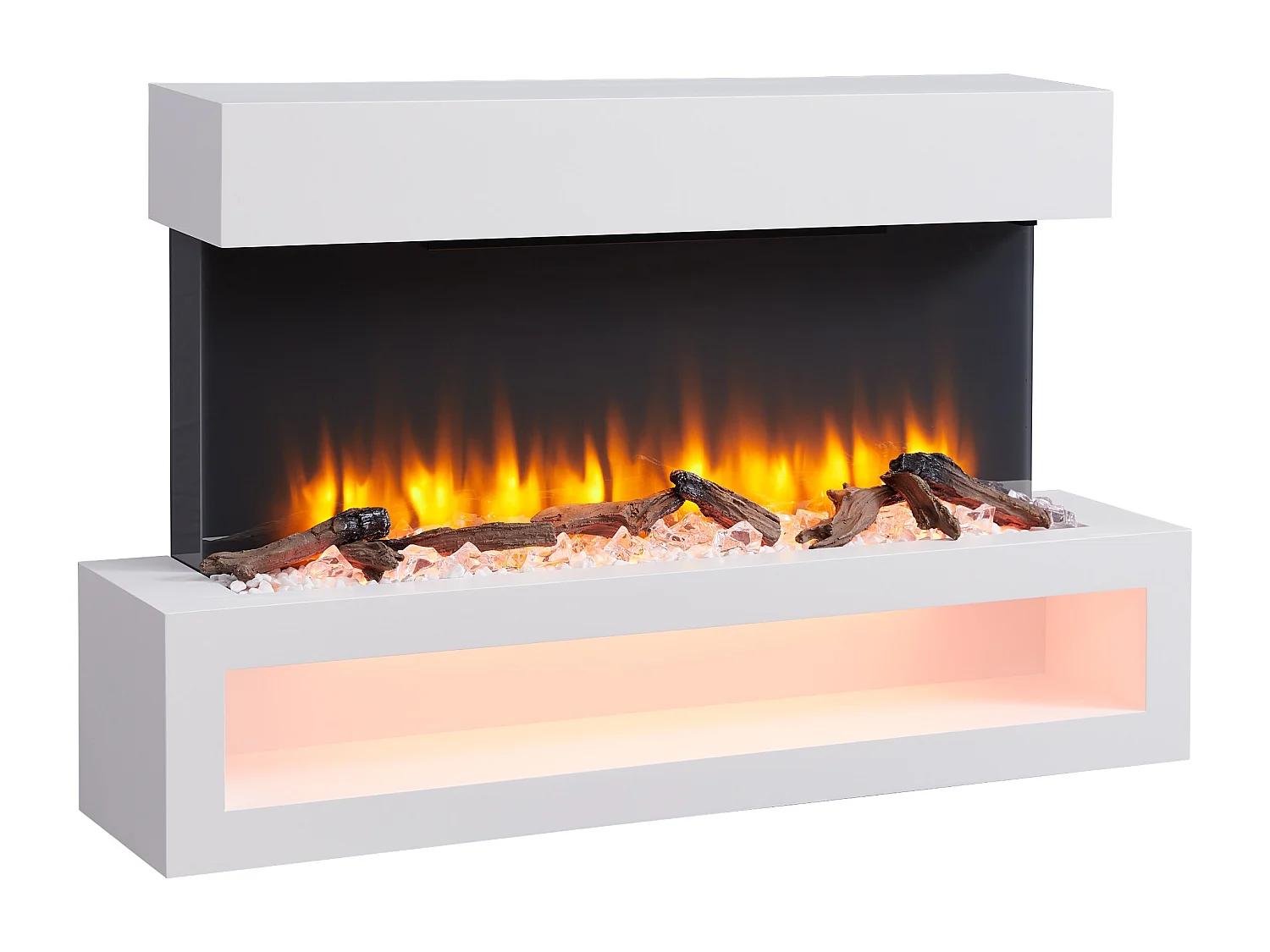 Lareira elétrica BALDERIA Nikos - Lareira de parede, 2000 W - Branco