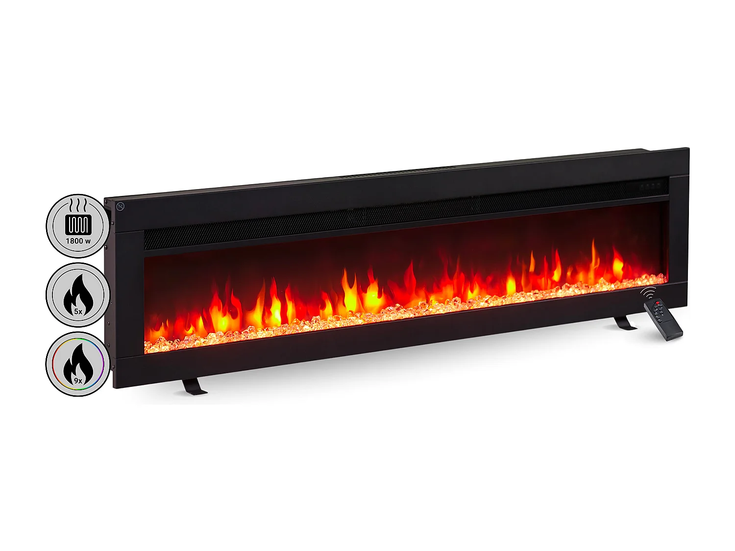 Cheminée électrique BALDERIA Agnes 50 - 3 en 1, cheminée sur pied, murale ou encastrable