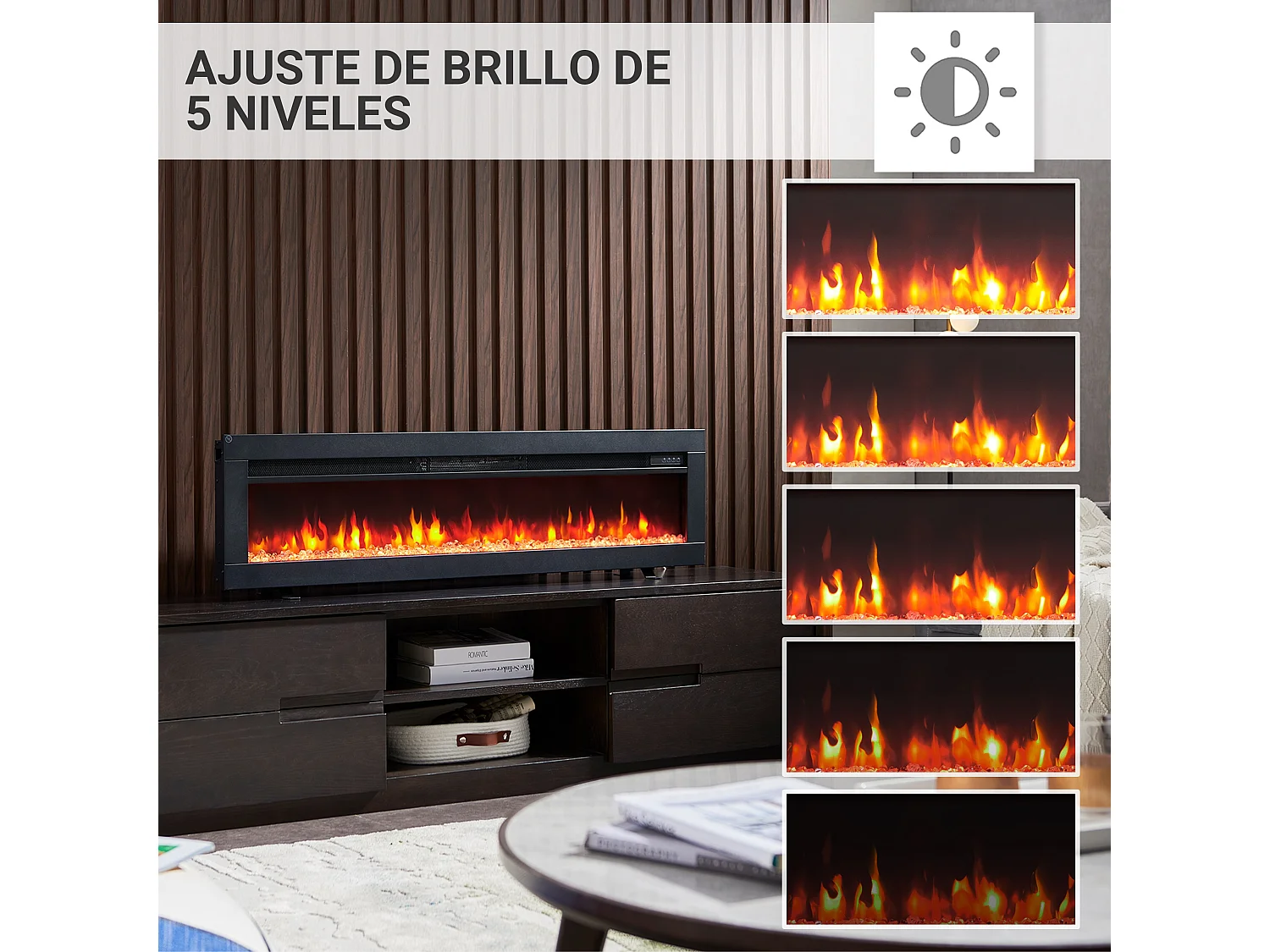 Cheminée électrique BALDERIA Agnes 50 - 3 en 1, cheminée sur pied, murale ou encastrable