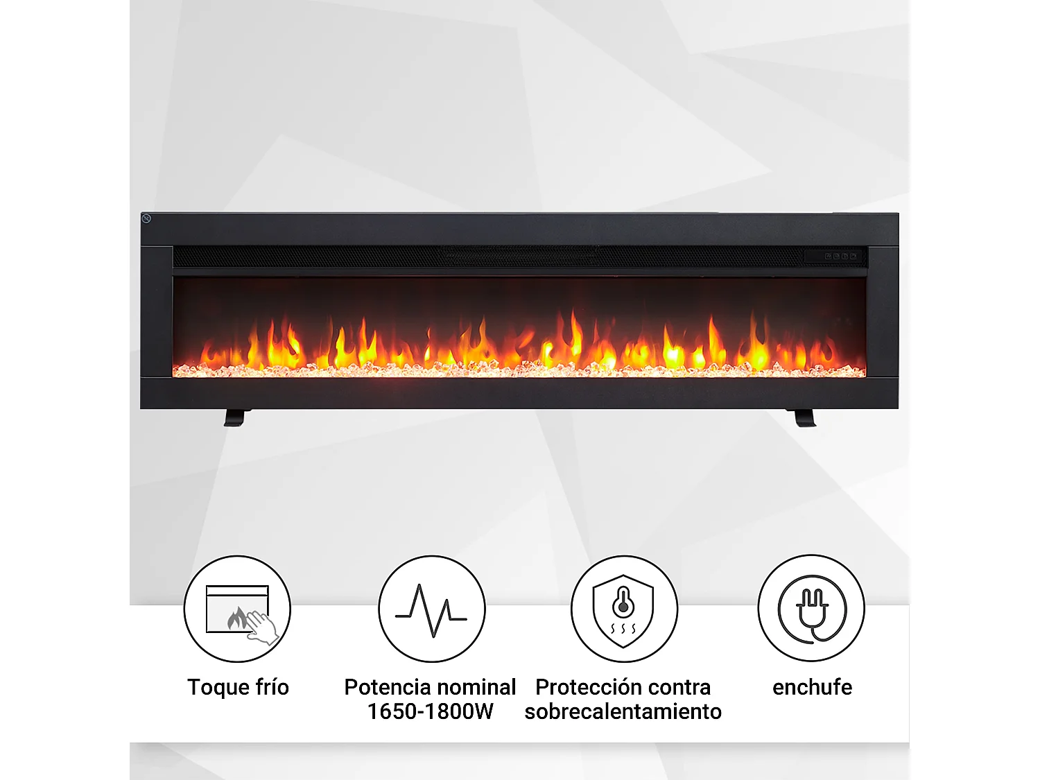 Cheminée électrique BALDERIA Agnes 50 - 3 en 1, cheminée sur pied, murale ou encastrable