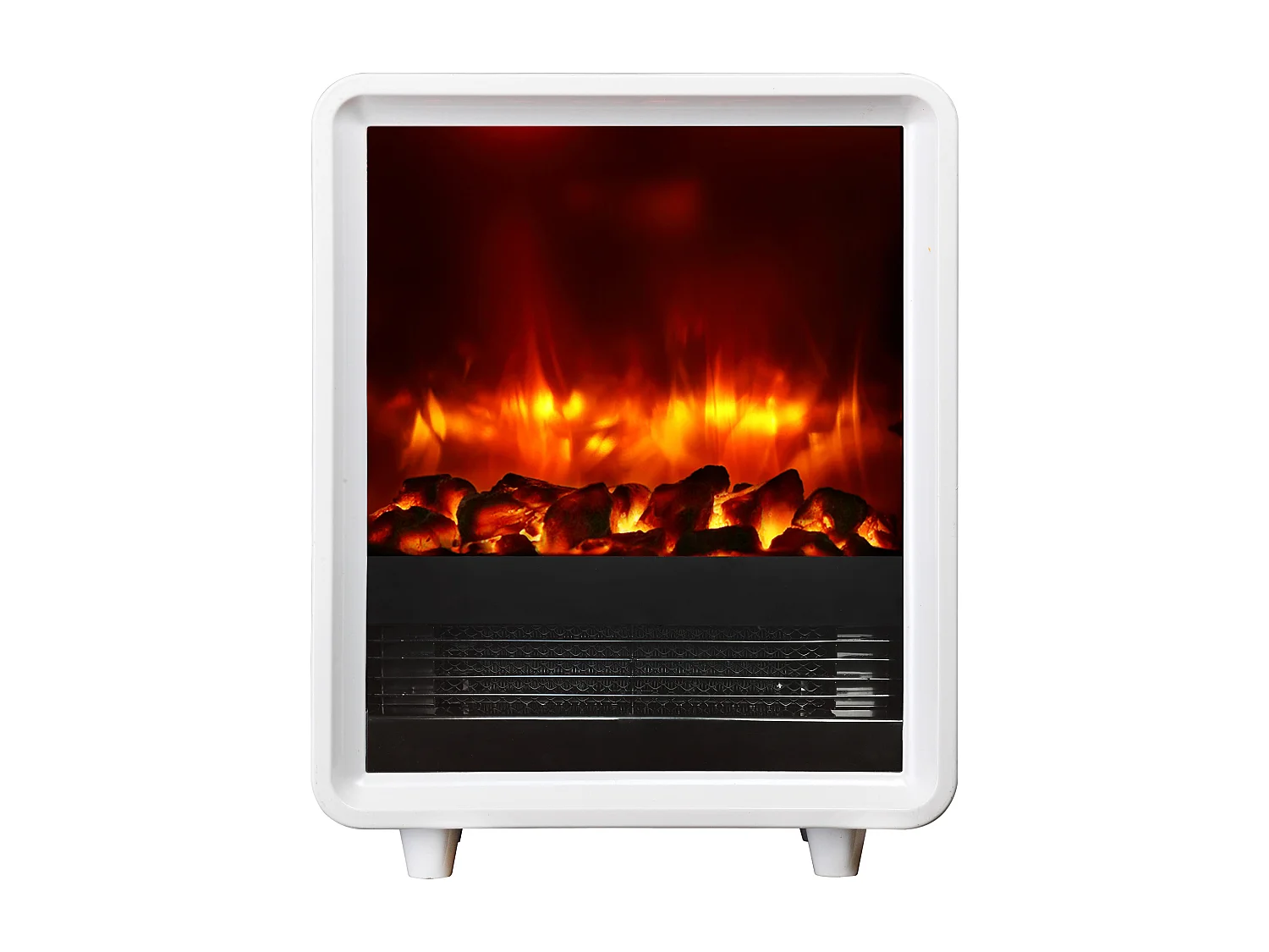 Cheminée électrique BALDERIA George - Poêle électrique, chauffage 2000 W - Blanc