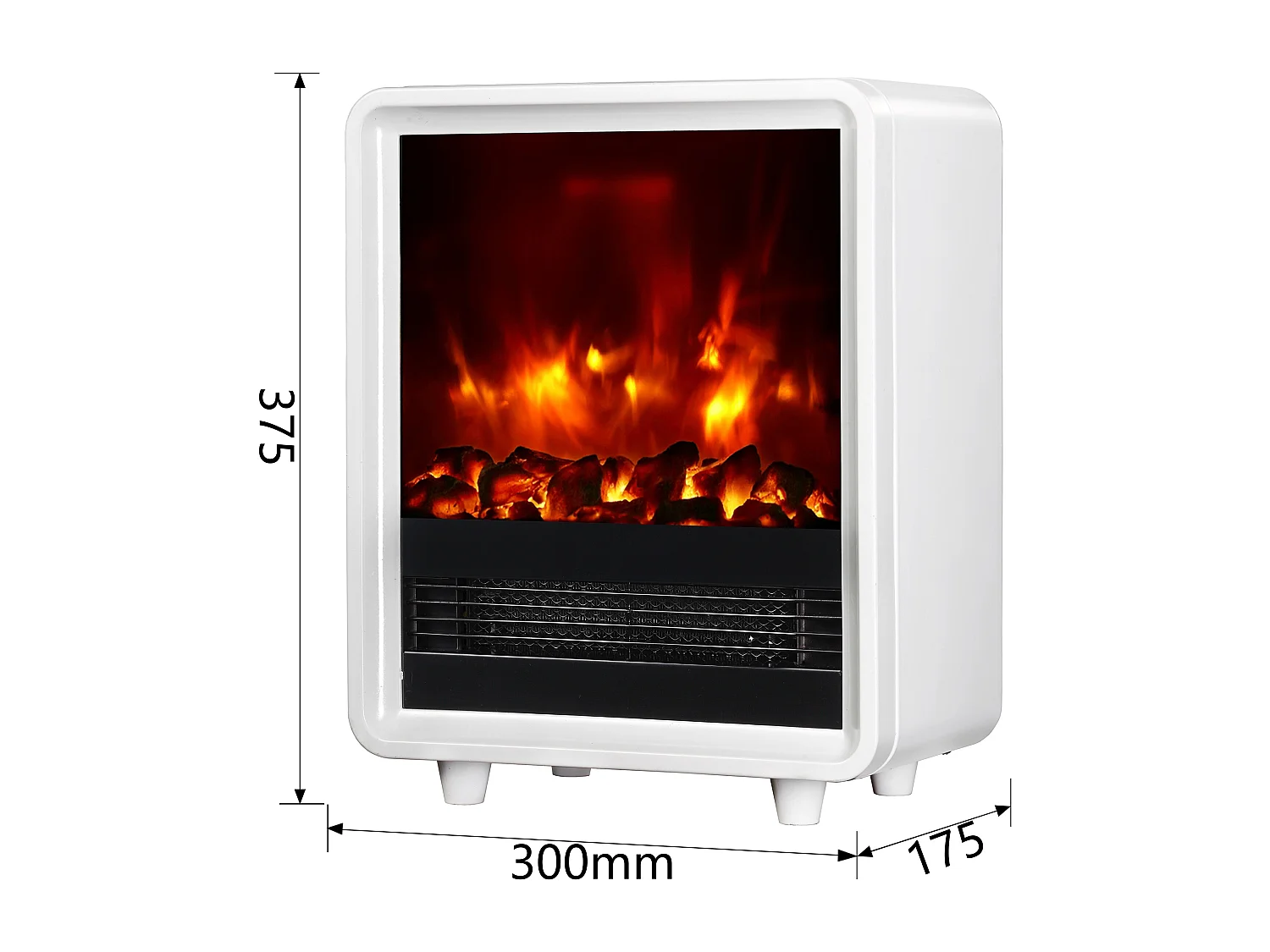 Cheminée électrique BALDERIA George - Poêle électrique, chauffage 2000 W - Blanc