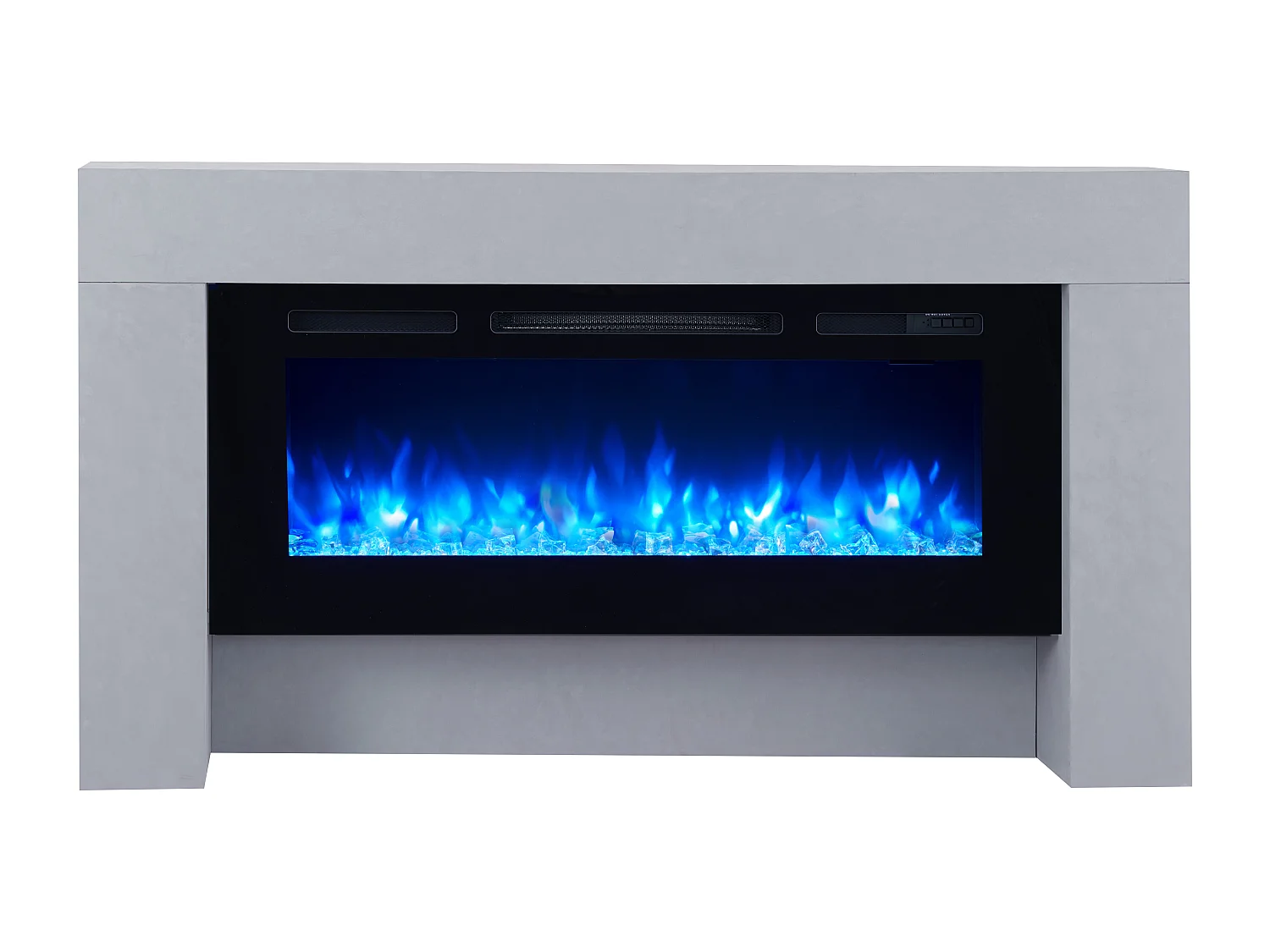 Cheminée électrique BALDERIA Zeus - Cheminée sur pied, chauffage 2000 W - Aspect béton