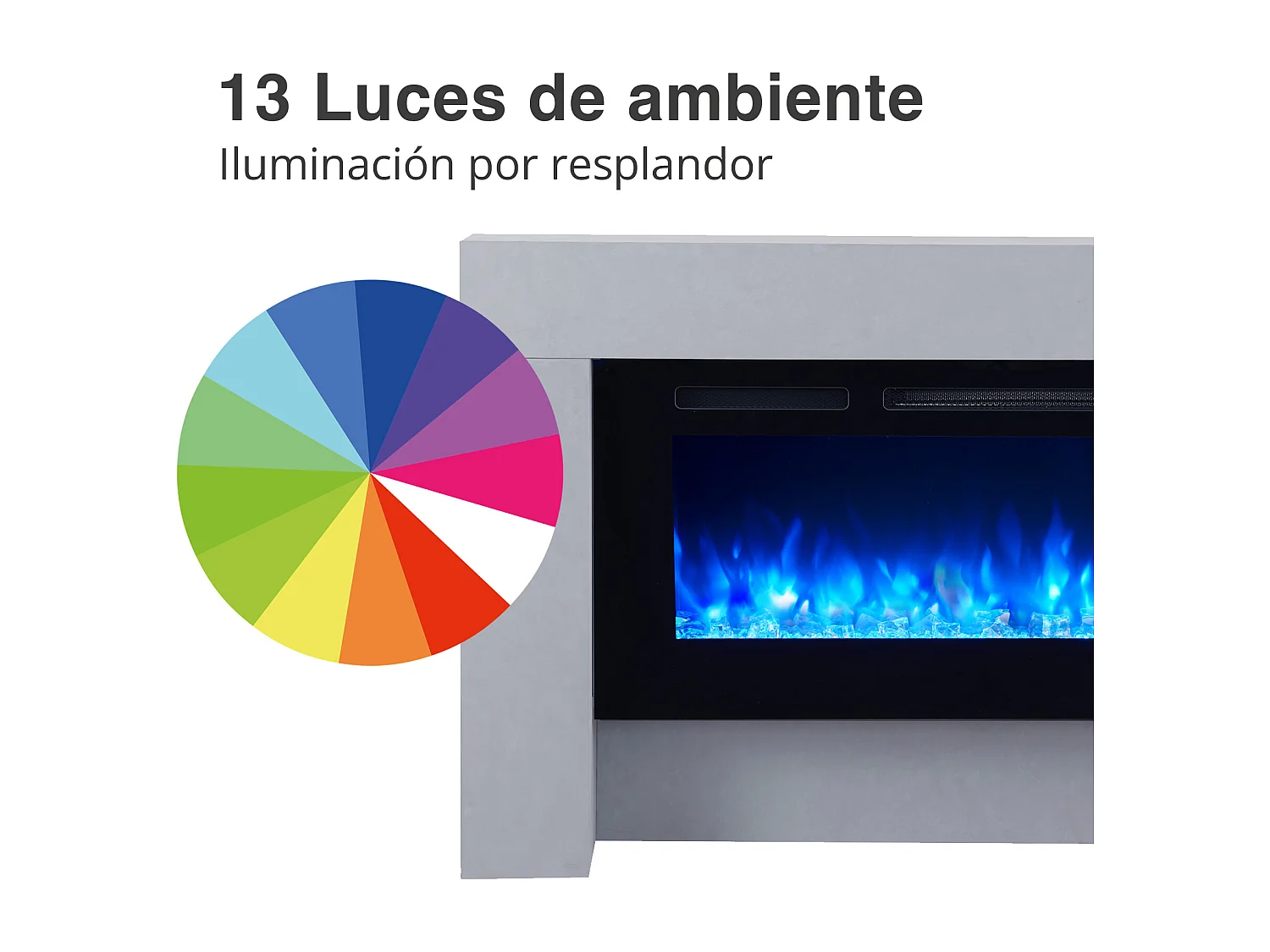 Cheminée électrique BALDERIA Zeus - Cheminée sur pied, chauffage 2000 W - Aspect béton