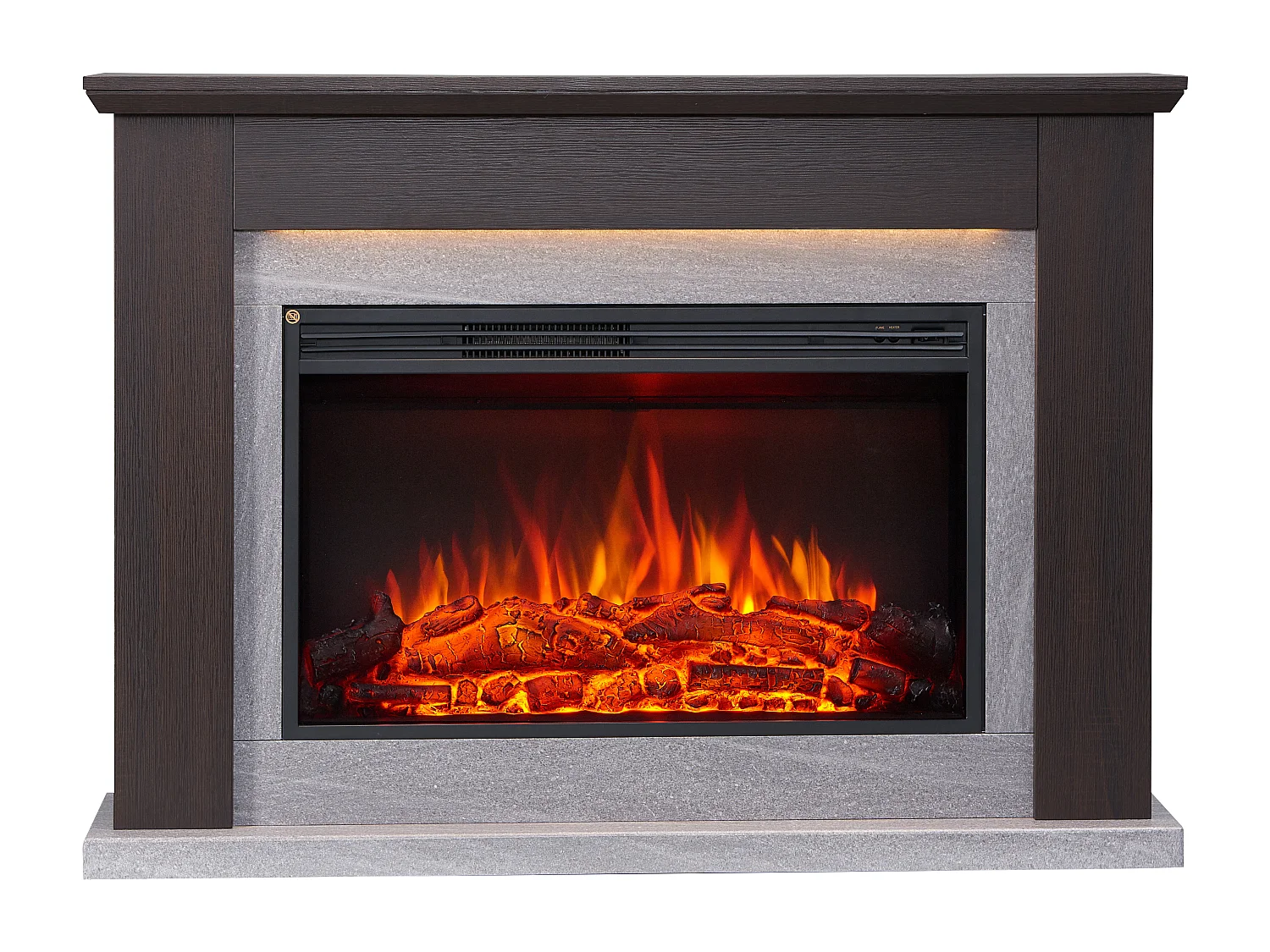 Cheminée électrique BALDERIA Typhon - Cheminée sur pied, 2000 W - Marron foncé