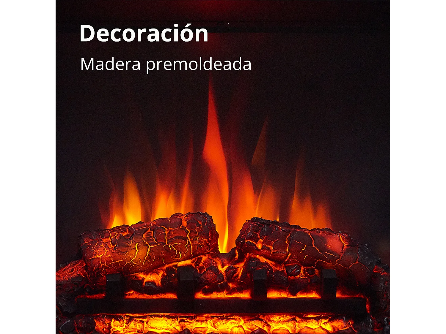 Cheminée électrique BALDERIA Typhon - Cheminée sur pied, 2000 W - Marron foncé