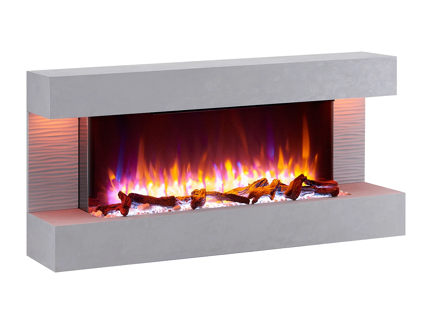 Lareira elétrica BALDERIA Helia - Lareira de parede, 2000 W - Cinza