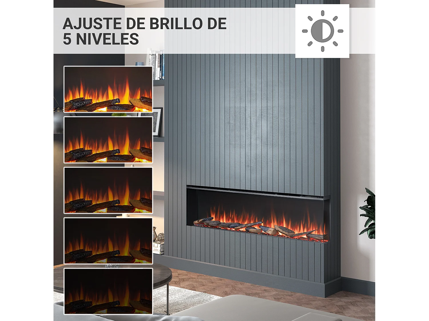 Cheminée électrique BALDERIA Athena smart 60 - Cheminée encastrable - Noir