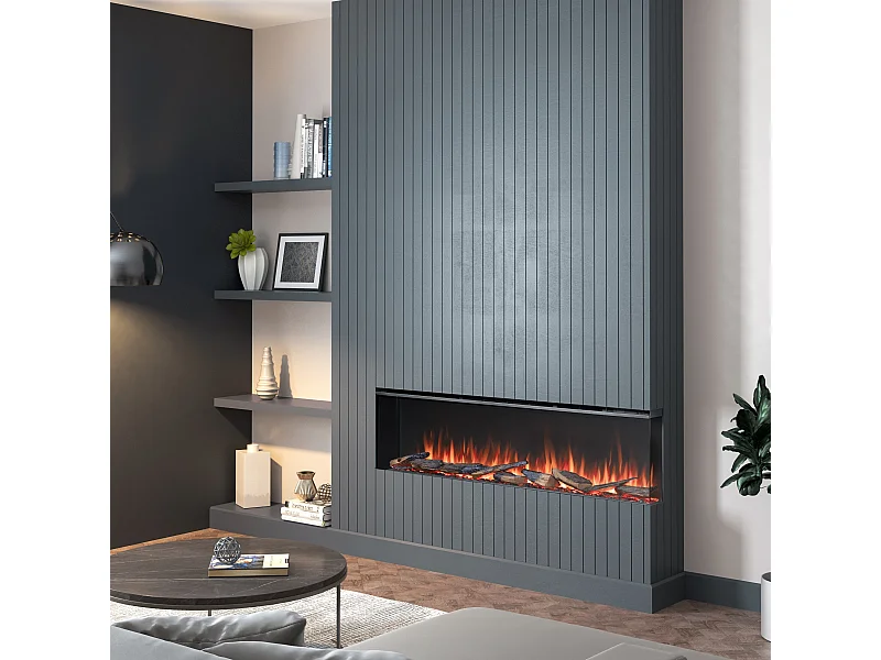 Cheminée électrique BALDERIA Athena smart 60 - Cheminée encastrable - Noir