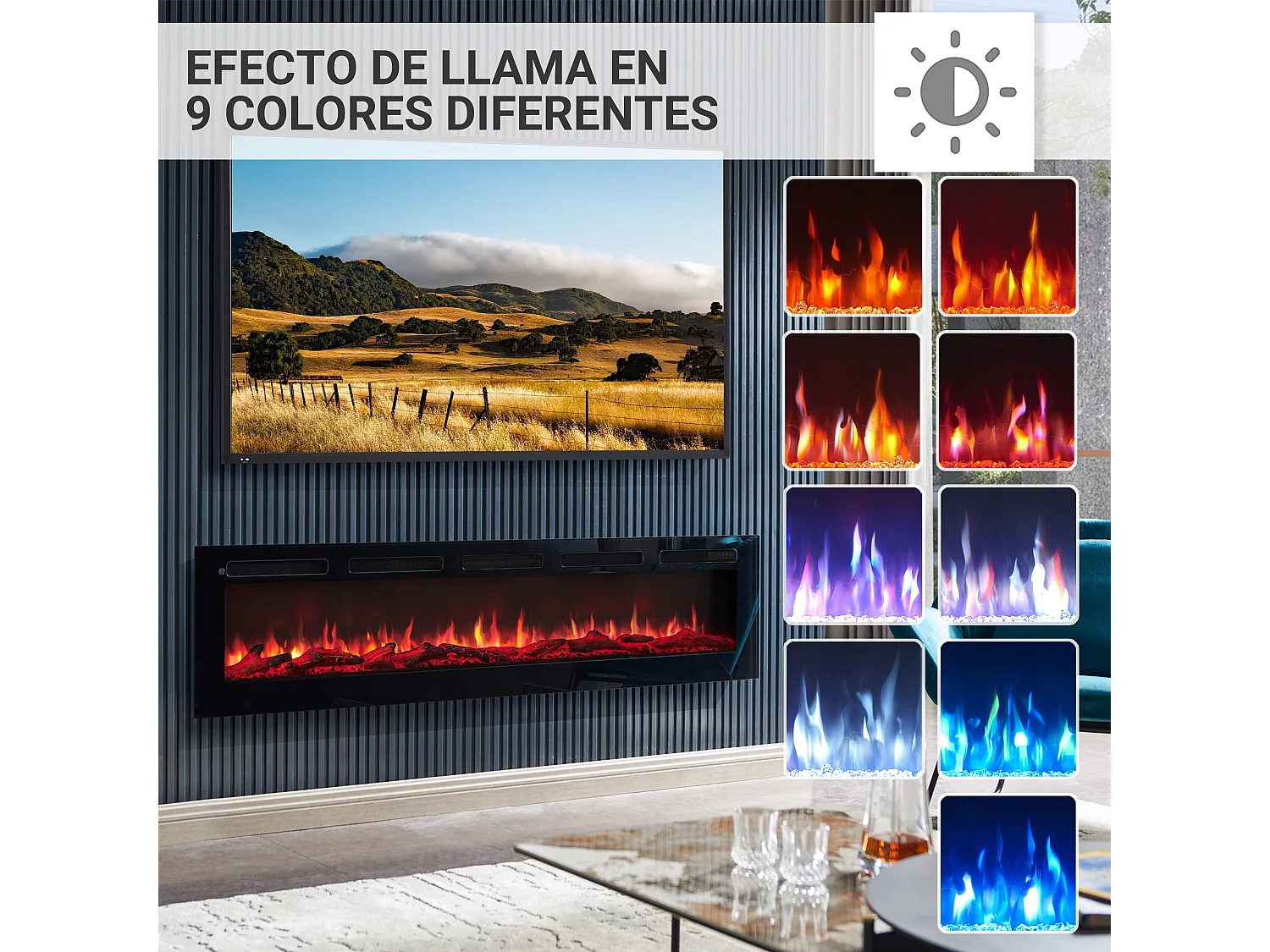 Cheminée électrique BALDERIA Leif 70 - 2 en 1 - noir