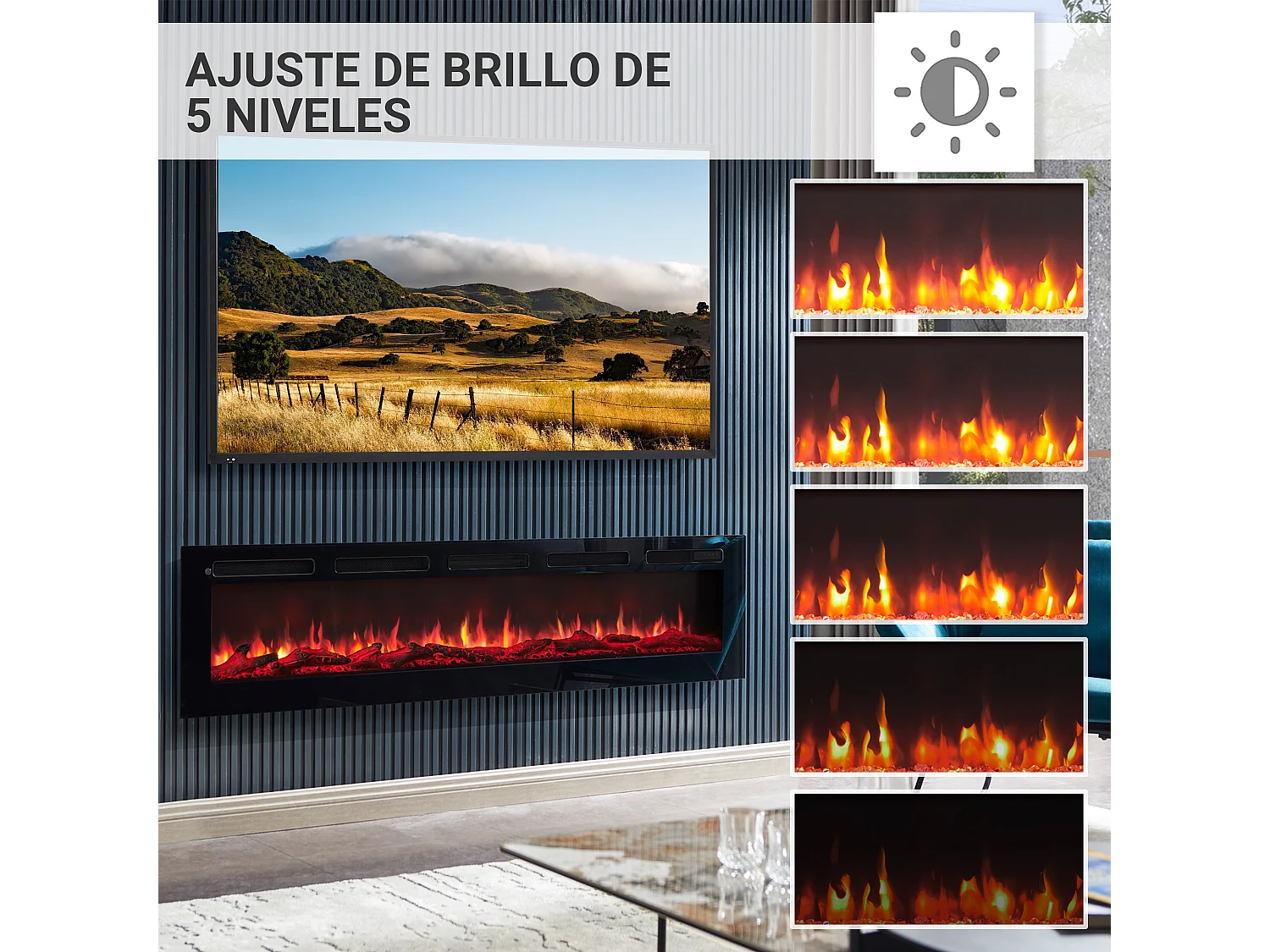 Cheminée électrique BALDERIA Leif 70 - 2 en 1 - noir