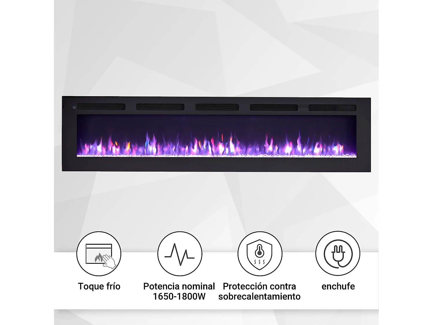 Cheminée électrique BALDERIA Leif 70 - 2 en 1 - noir