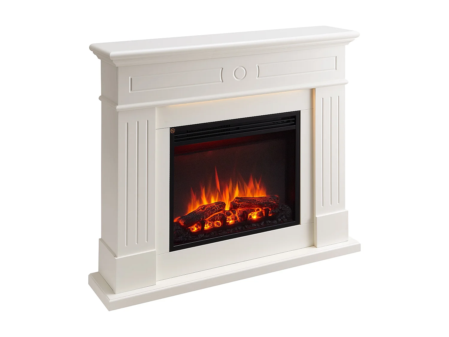 Cheminée électrique BALDERIA Leandros - Cheminée sur pied - Blanc