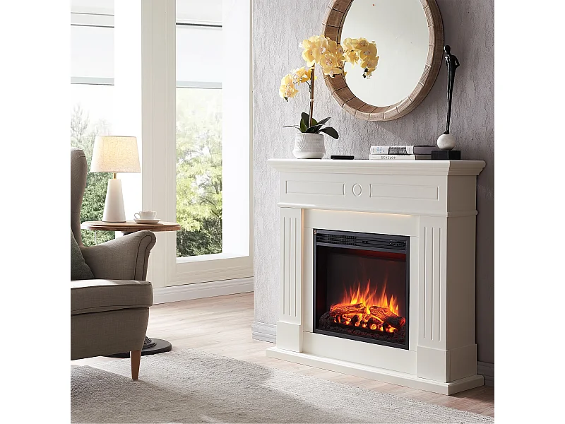 Lareira elétrica BALDERIA Leandros – Lareira de chão – Branco