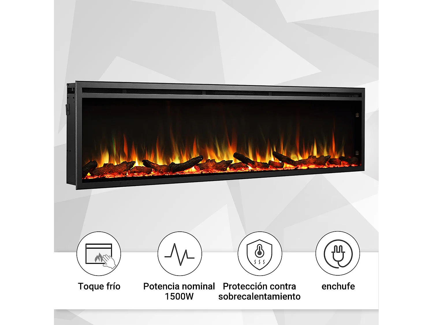 Cheminée électrique BALDERIA Atalanta 72 - Cheminée encastrable - Noir