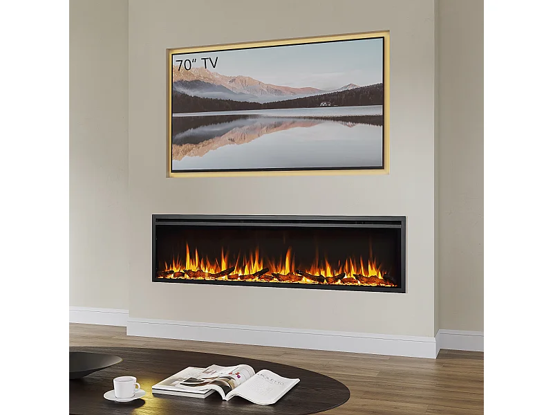 Cheminée électrique BALDERIA Atalanta 72 - Cheminée encastrable - Noir