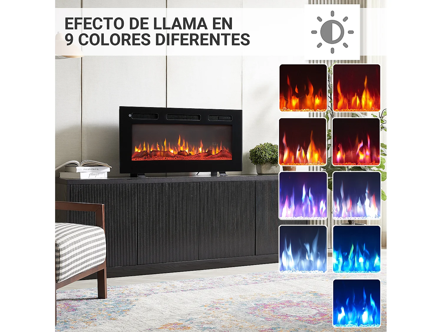 Cheminée électrique BALDERIA Leif 36 - 3 en 1 - noir