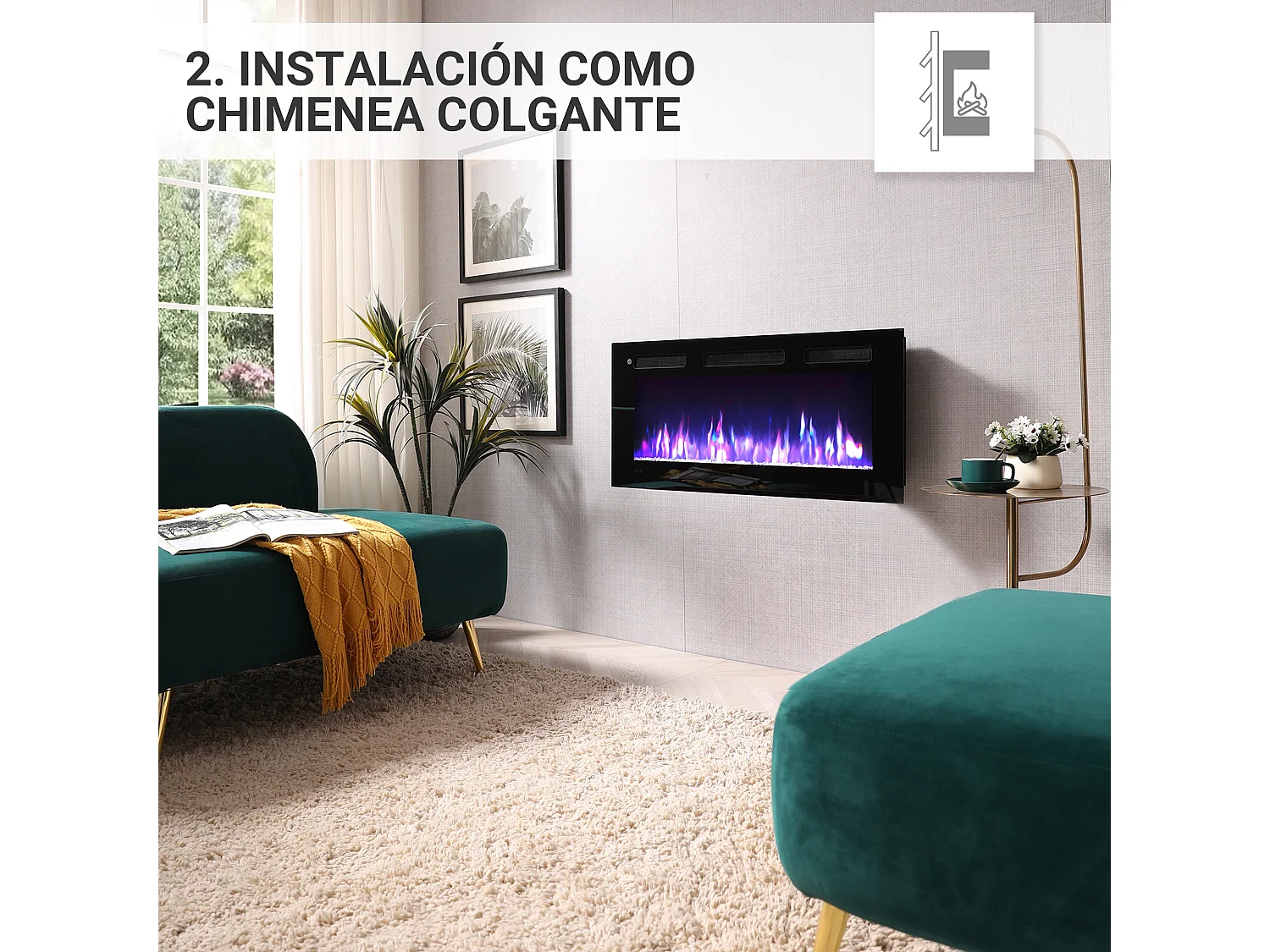 Cheminée électrique BALDERIA Leif 36 - 3 en 1 - noir